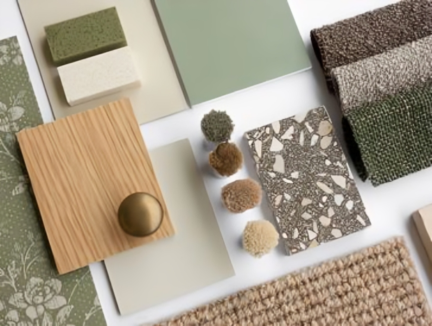 Green and neutral palette swatches assortment